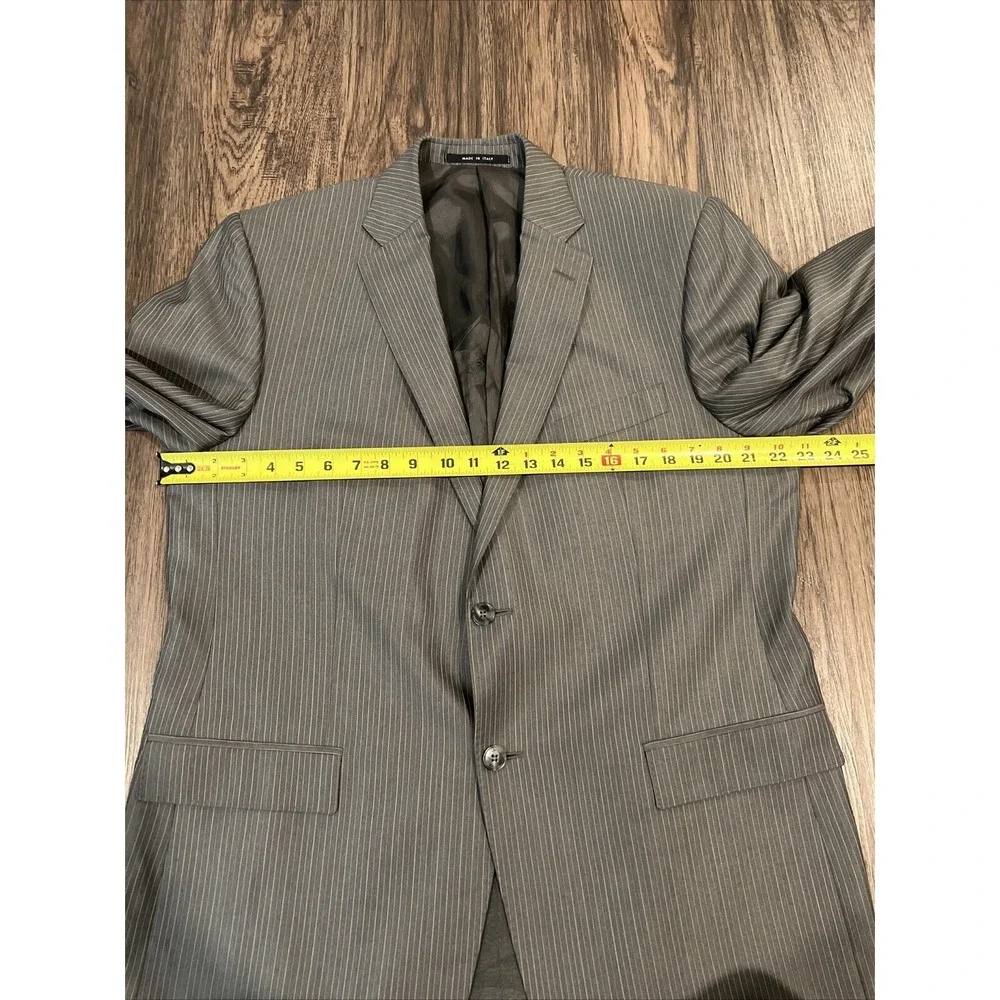 Versace Collection Blazer Sport Color Gray Pinstriped Wool Sz 46 (56 Eu) Italy